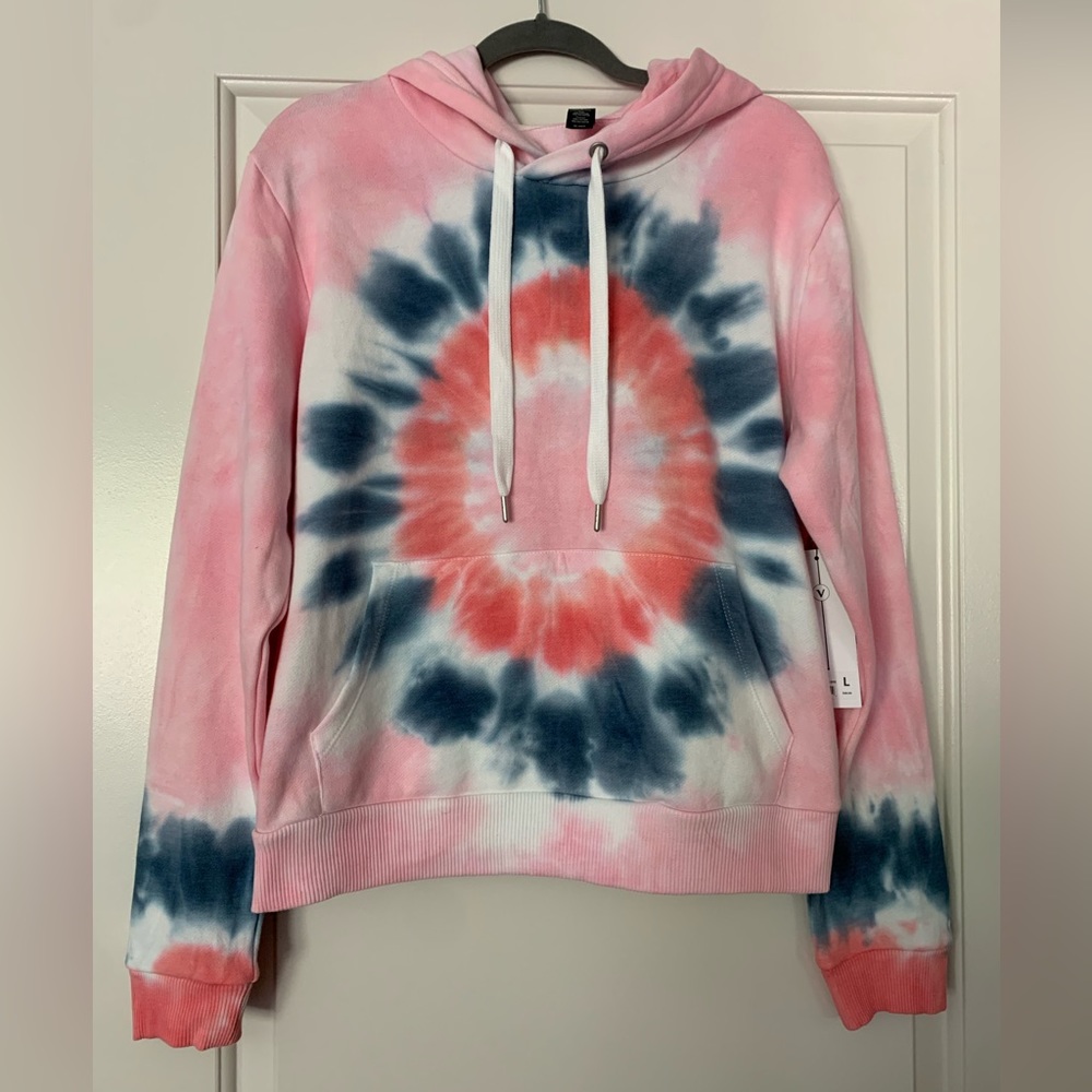 Velocity bubble gum tie dye pink hoodie
